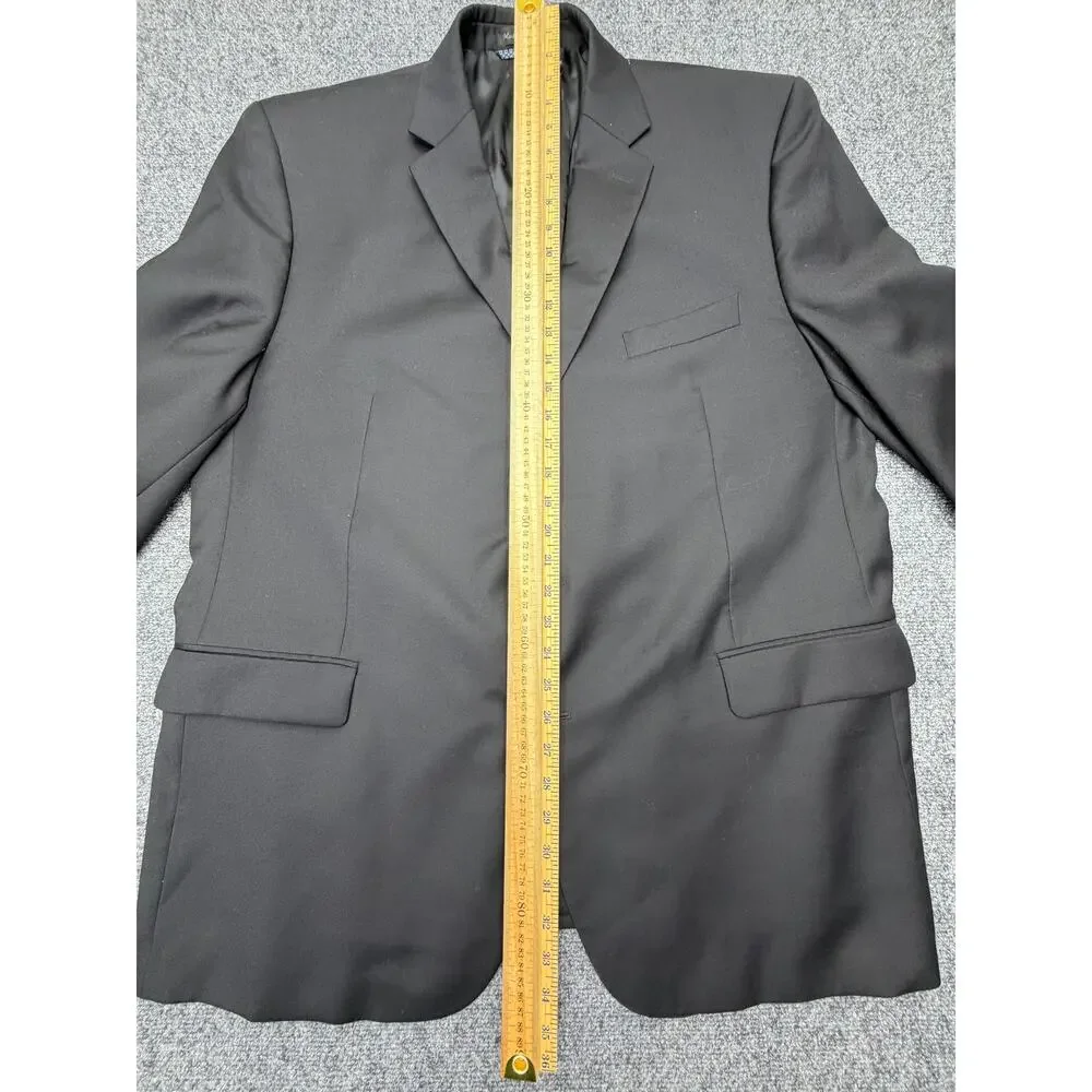 Lauren Ralph Lauren Mens 48L Black Wool Blend Sport Coat Stretch Blazer